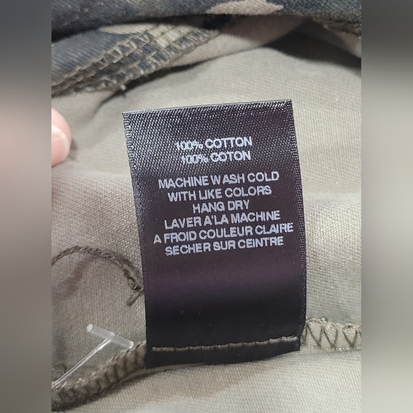 NWT Large 100% Cotton Camo Zipped Stretchy Waist Pants Front and Back Pockets - Picture 8 of 9
